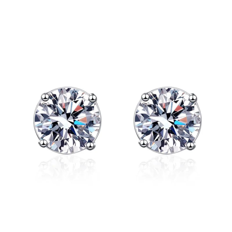 Daughter Birthday Gift PT950 Platinum 0.5/1/2ct Screw Stud Earrings Women Wedding Fine Jewelry Girl Valentine's Day Engagement