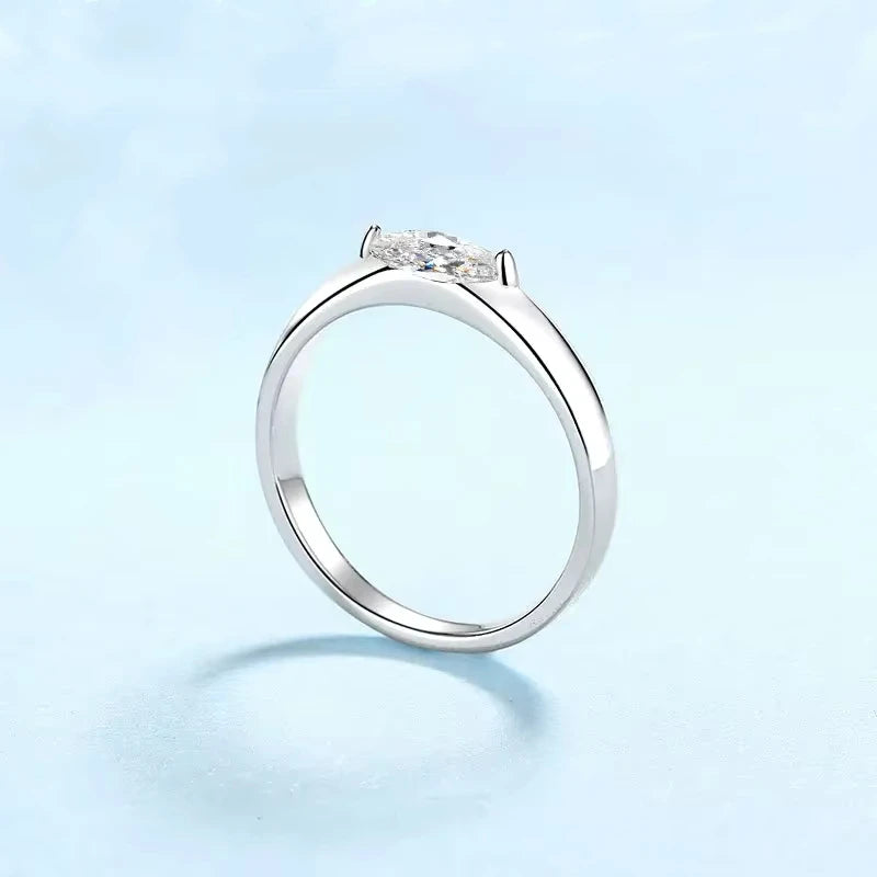 Aliança de casamento feminina de platina PT950, presente de aniversário, moissanita, diamante 0,5 ct, filha, bar mitzvah, menina, dia dos namorados, anéis, joias