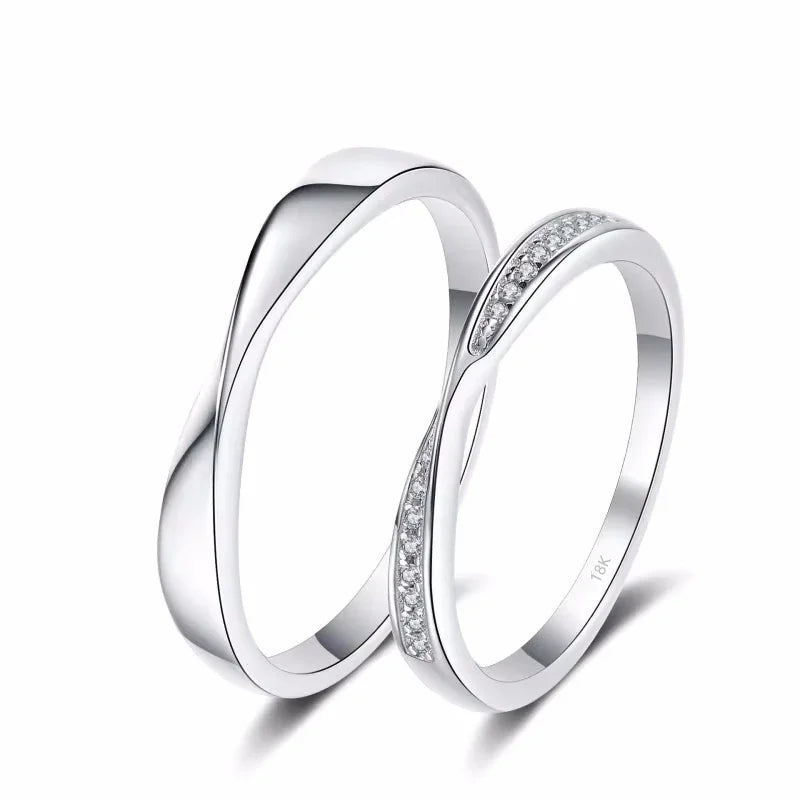 Lover Wedding Band 18K White Gold Men Women Valentine's Day Rings 0.64CT Moissanite Diamond Girl Engagement Boy Birthday Gift