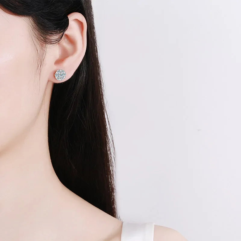 Daughter Adult's Day Gift Platinum PT950 Stud Earrings Girl Birthday Gift 0.48/1.6CT Moissanite Diamond Valentine's Day WOMEN