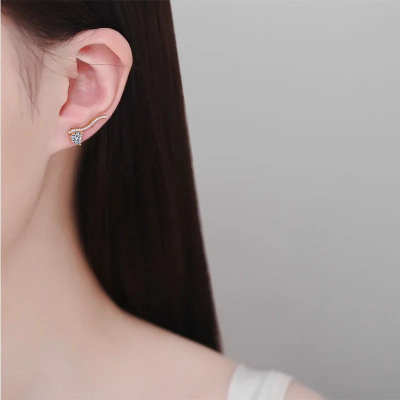 Romantic Girl Friend Birthday Gift 18K Rose Gold Women Valentine's Day Stud Earrings 1CT Moissanite Diamond Wedding Fine Jewelry