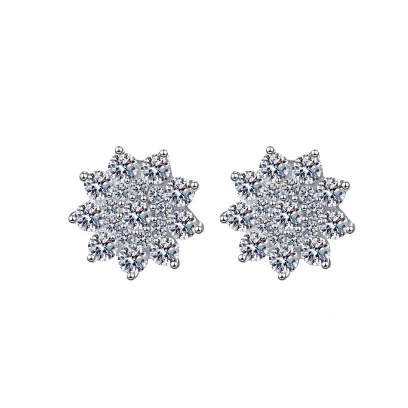 Women Valentine's Day 18K White Gold Wedding Stud Earrings 0.708CT Moissanite Diamond PT950 Platinum Girlfriend Birthday Gift