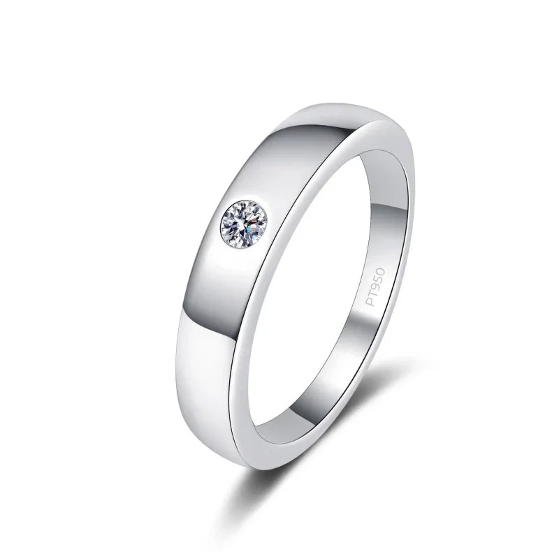 Engagement Rings PT950 Platinum Women Wedding Band Daughter 0.1Carat Moissanite Diamond Birthday Gift Girlfriend Valentine's Day