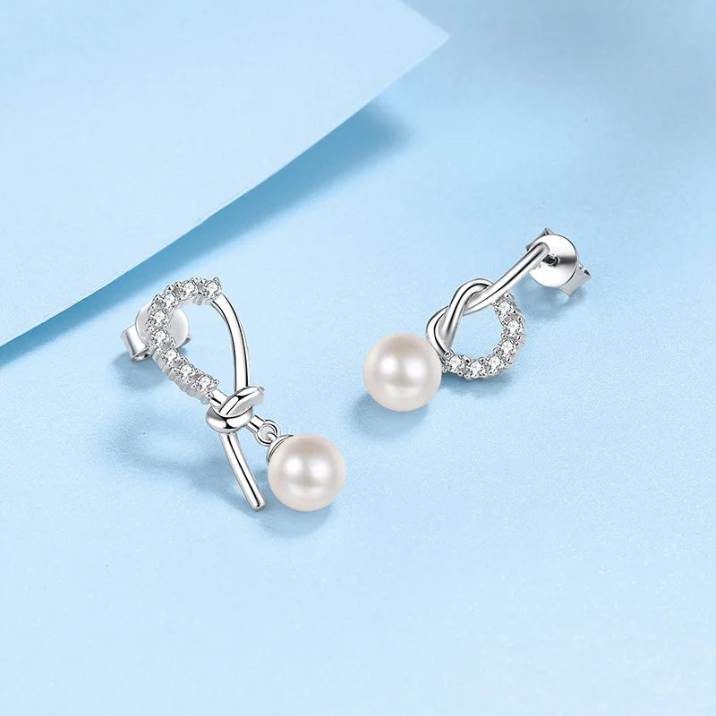 luxury platinum PT950 Women's stud earrings Freshwater Pearl Flawless Moissanite DColor Simple Diamond Earring for leisure party