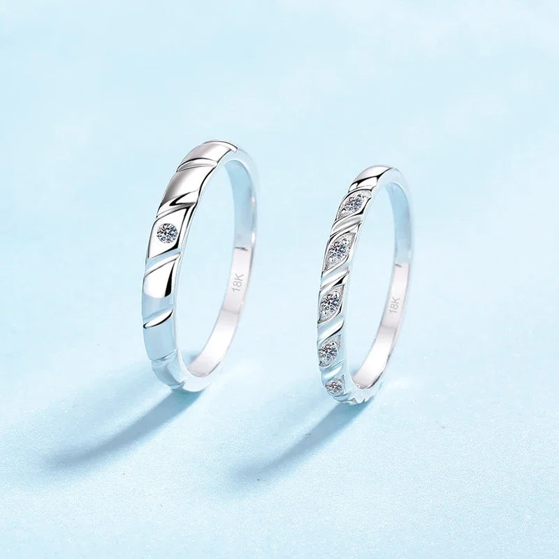 18K Rose White Gold Lover Engagement Wedding Band Women Men Moissanite Diamond Girlfriend Birthday Gift PT950 Platinum Rings