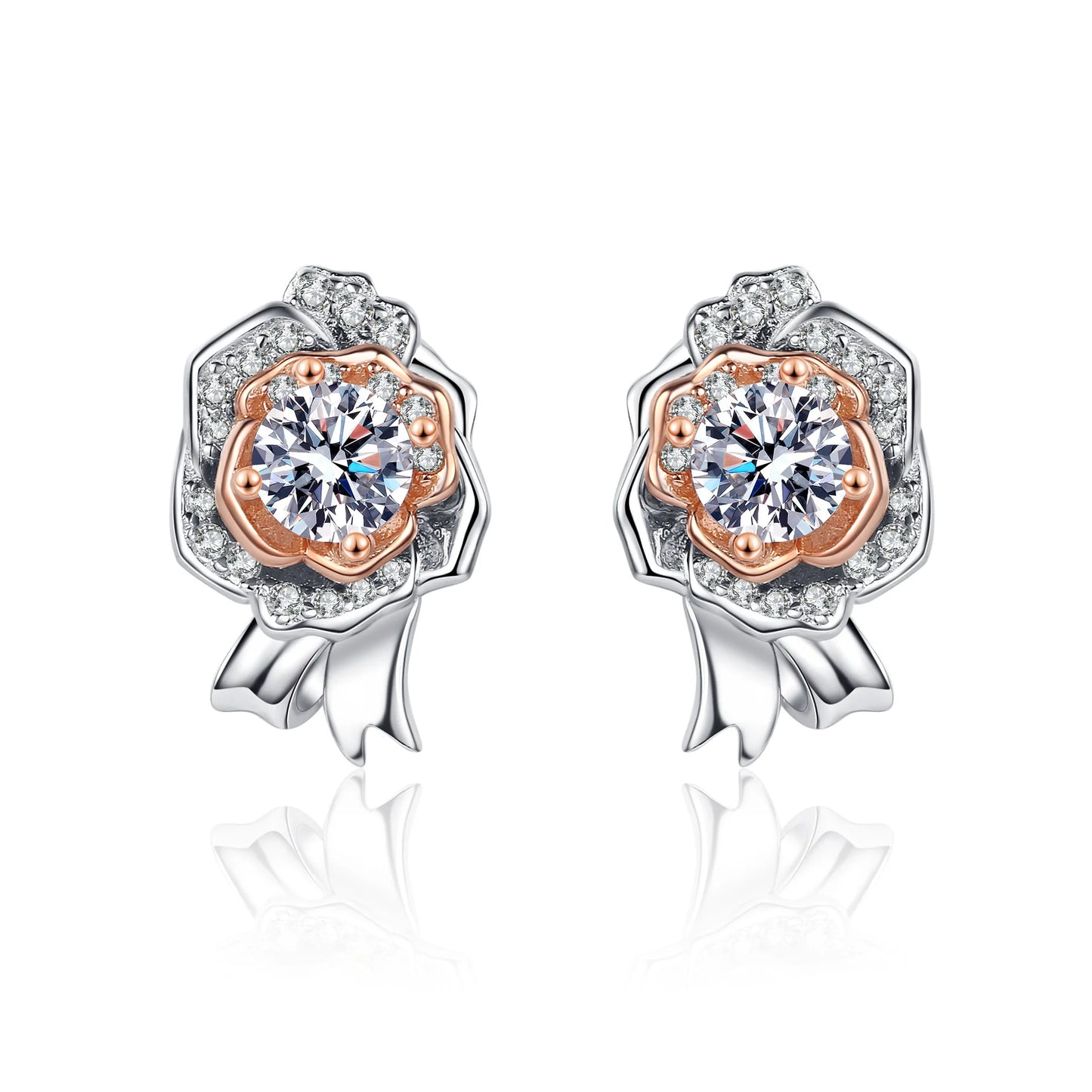 Wedding Party Daughter Fine Jewelry PT950 Platinum Stud Earrings for Women Moissanite Diamond 0.5/1ct Flower Girl Birthday Gift
