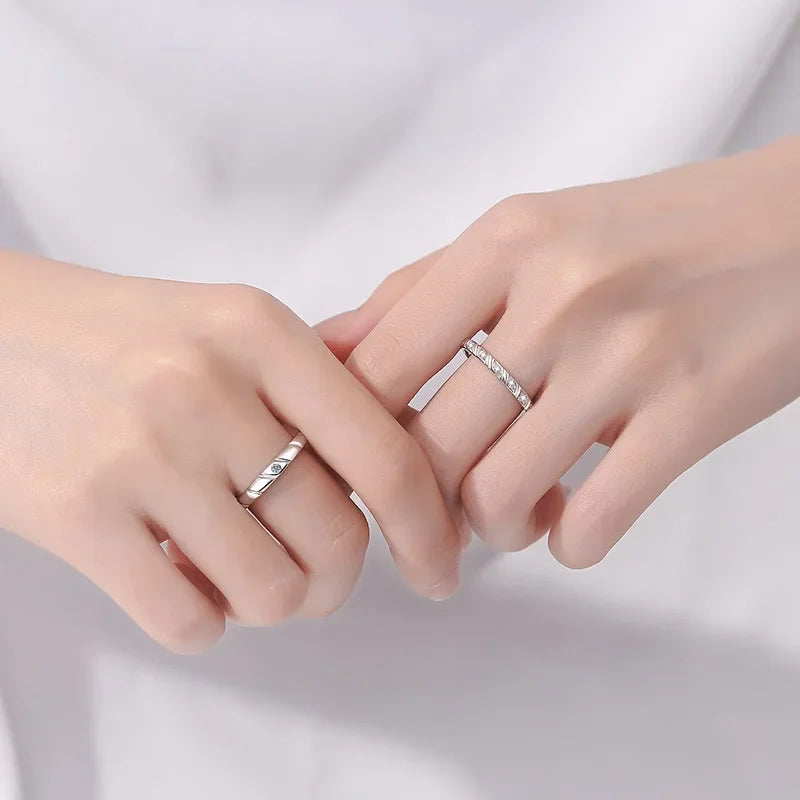 18K Rose White Gold Lover Women Men Moissanite Diamond Engagement Wedding Band Girlfriend Birthday Gift PT950 Platinum Rings