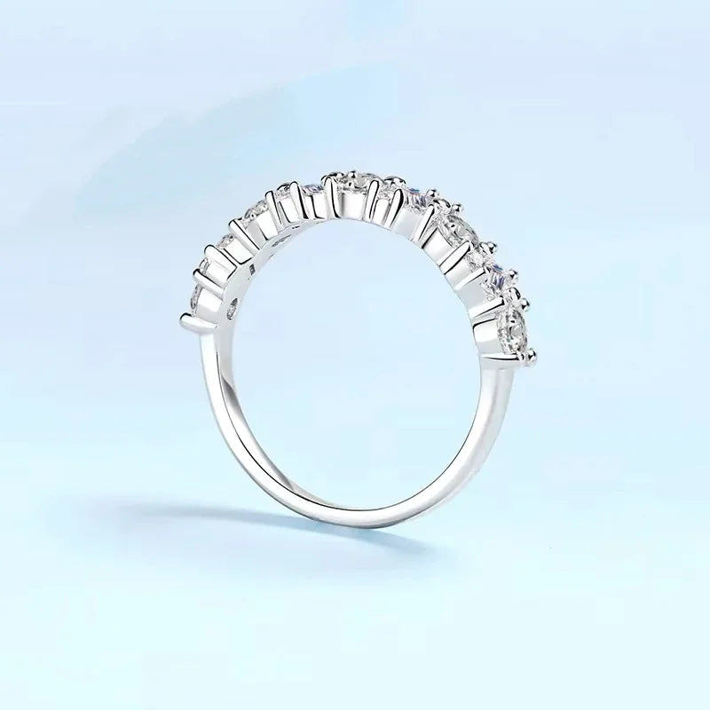 Girlfriend Valentine's Day PT950 Platinum Engagement Rings 0.9CT Moissanite Diamond Women Wedding Band Daughter Birthday Gift