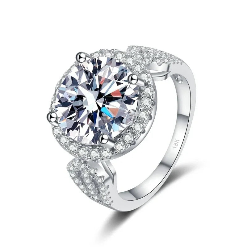 Women Valentine's Day 18K White Gold Wedding Band Jewelry Wife 5CT Moissanite Diamond Girl Birthday Gift PT950 Platinum Rings