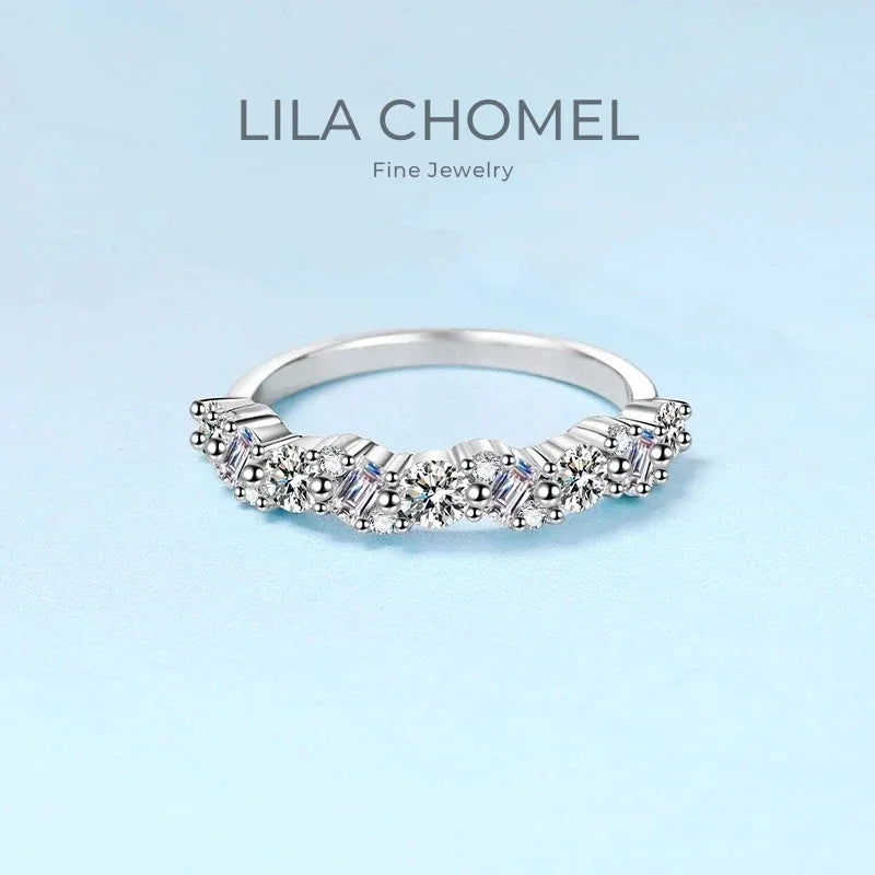Girlfriend Valentine's Day PT950 Platinum Engagement Rings 0.9CT Moissanite Diamond Women Wedding Band Daughter Birthday Gift