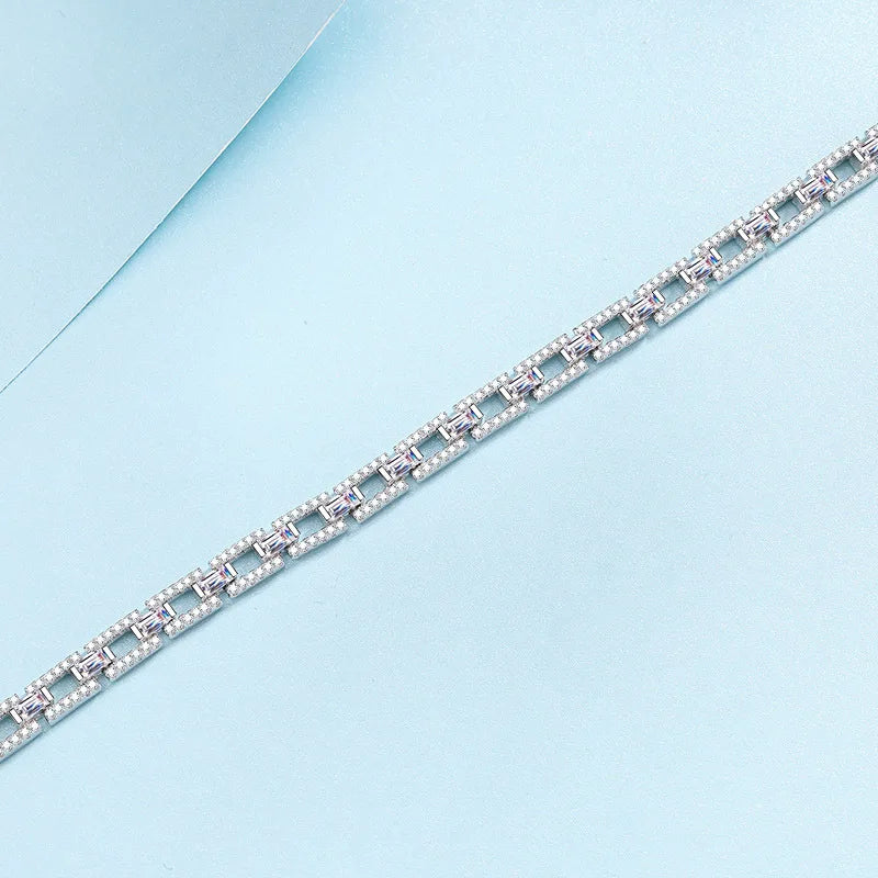 Luxury Sparkling Bangles Pure PT950 Platinum fine Jewelry 6-7inch 3/3.2/3.5CT All Moissanite Brilliant Bracelet for Women gift