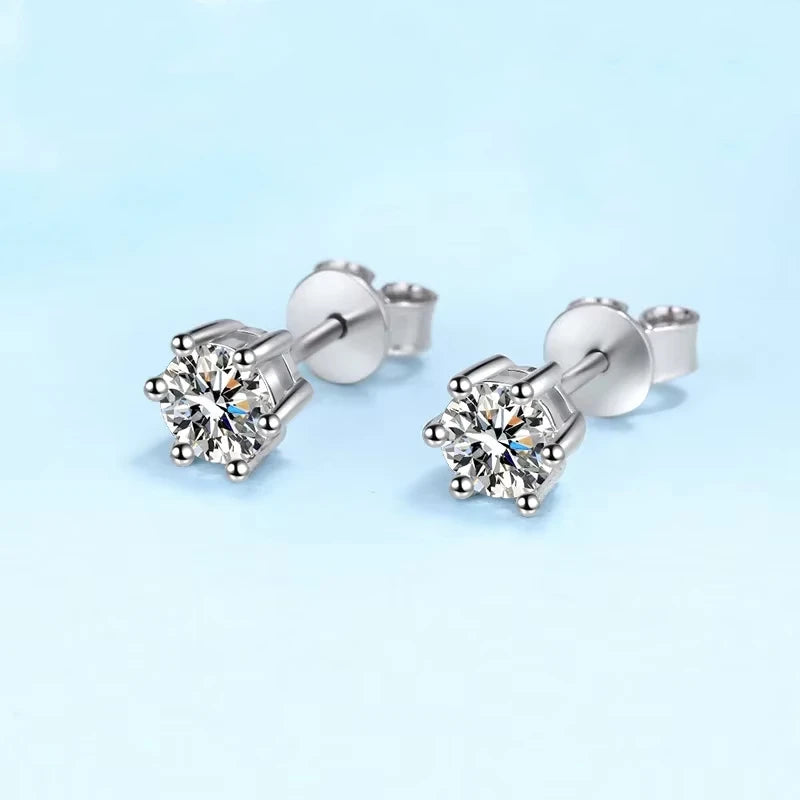 Wedding Jewelry Platinum PT950 Earplug Stud Earrings Women 0.5/1/2ct VVS1 D Color Moissanite Diamond Girl Birthday Gift Daughter