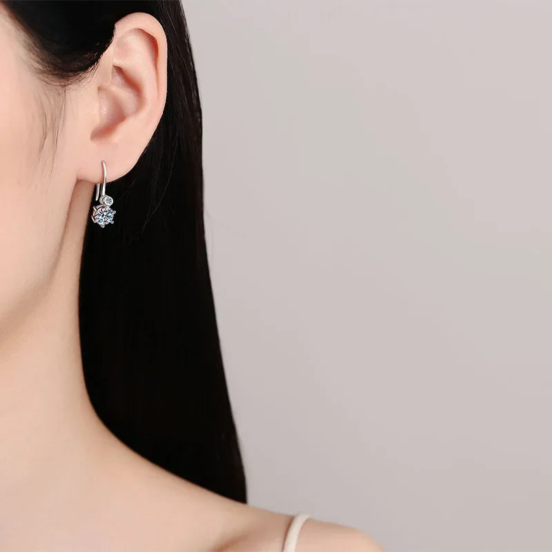 Women Valentine's Day 18K White Gold Wedding Drop Earrings 1.12/2.12/4.12CT Moissanite Diamond PT950 Platinum Girl Birthday Gift