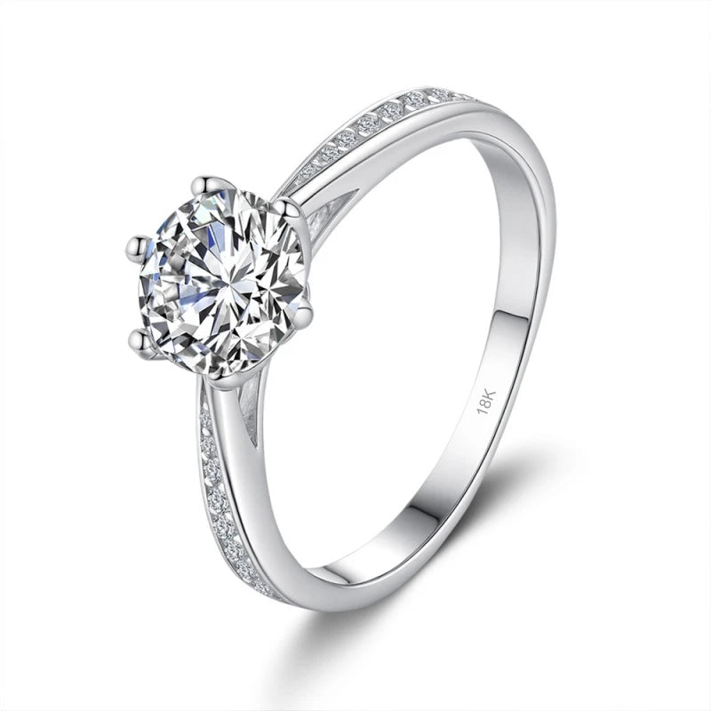 Engagement 18K White Gold Women Wedding Band 0.5/1/2/3CT Moissanite Diamond Birthday Gift PT950 Platinum Girl Valentine's Day