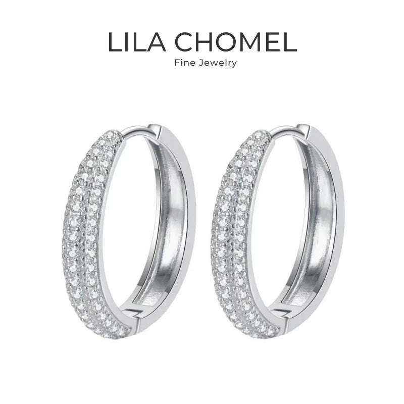 Brincos de argola de ouro branco 18K para noivado feminino, casamento, 0,8 ct, diamante moissanite PT950, platina, presente de aniversário para meninas, dia dos namorados