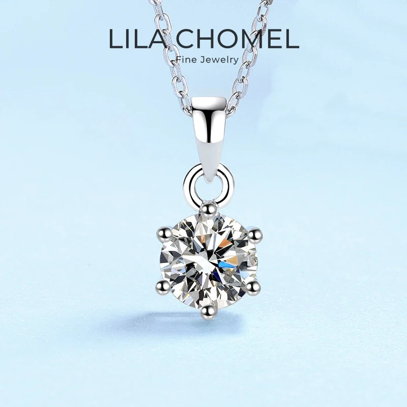 Valentine's Day 18K White Gold Women Wedding Necklaces 0.5/1/2/5CT Moissanite Diamond PT950 Platinum Pendant Girl Birthday Gift