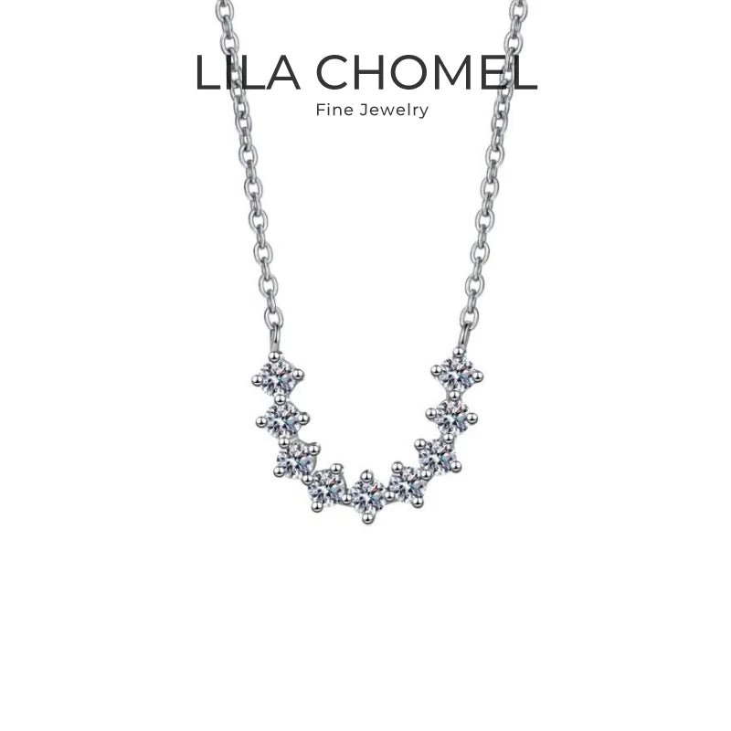 Lady Valentine's Day 18K White Gold Necklaces 0.54CT Moissanite Diamond Women Wedding Party PT950 Platinum Girl Birthday Gift