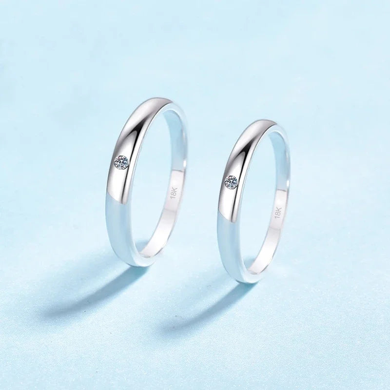 18K White Rose Gold Moissanite Engagement Women Men Wedding Band Valentine's Day Couple PT950 Platinum Girl Valentine's Day Lover Rings