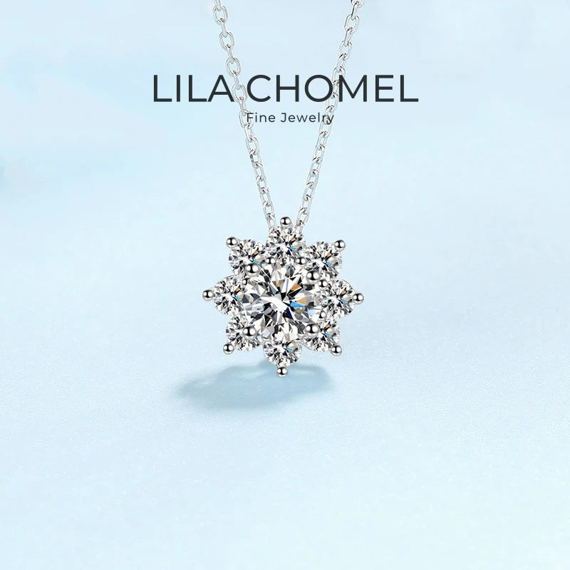 Wedding 18K White Gold Necklaces to Girlfriend Birthday Gift 1/2ct Moissanite Diamond Pendant Women Engagement Girl Fine Jewelry