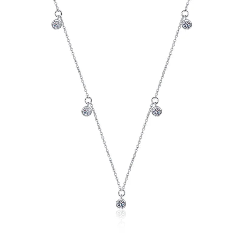 Luxury star Collarbone Chain Pt950 Choker female Fine Jewelry Platinum Pendant Necklace for Women 0.5 Carat Moissanite Diamond