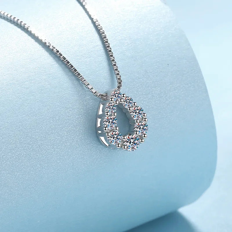 Engagement Platinum PT950 Necklaces Women Wedding Fine Jewelry Daughter Adult's Day 0.62CT Moissanite Diamond Girl Birthday Gift