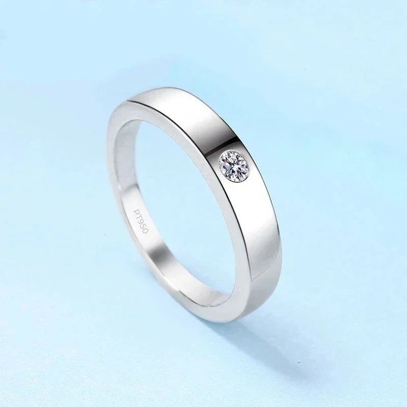 Engagement Rings PT950 Platinum Women Wedding Band Daughter 0.1Carat Moissanite Diamond Birthday Gift Girlfriend Valentine's Day