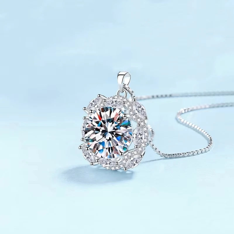 Girlfriend Birthday Gift PT950 Platinum Necklaces Women 10Carat D Color Moissanite Diamond Pendant Daughter Wedding Fine Jewelry