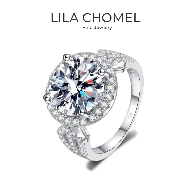 Women Valentine's Day 18K White Gold Wedding Band Jewelry Wife 5CT Moissanite Diamond Girl Birthday Gift PT950 Platinum Rings