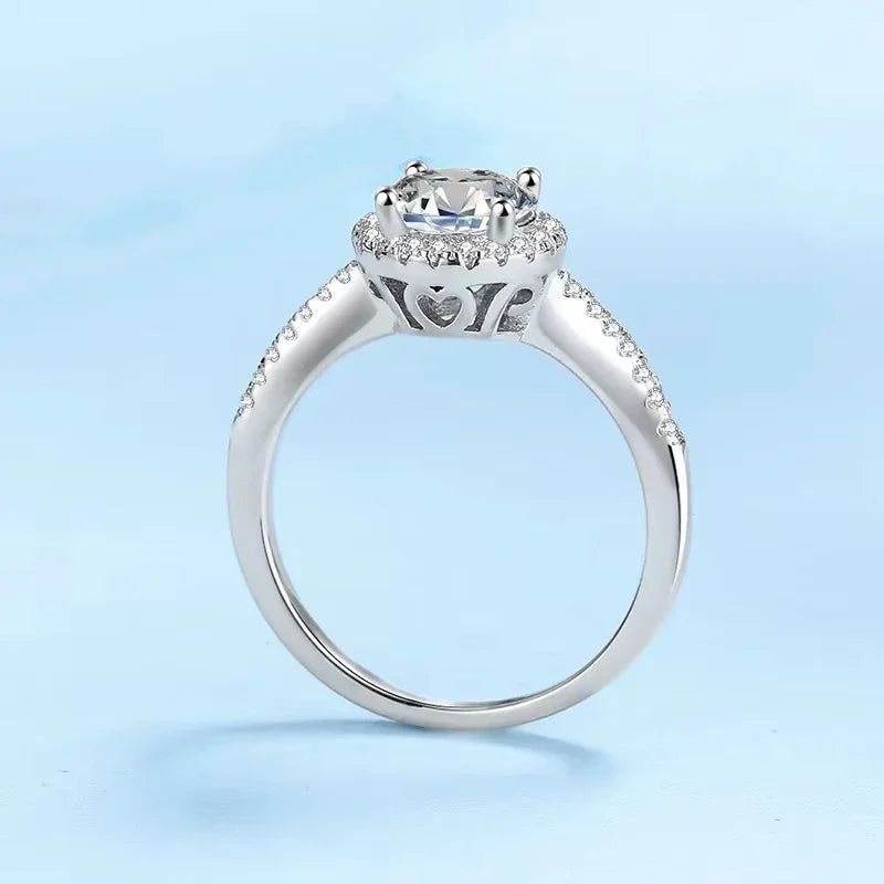Engagement Platinum PT950 Wedding Band Women Rings 1/2CT VVS1 D Color Moissanite Diamond Girlfriend Birthday Gift Fine Jewelry