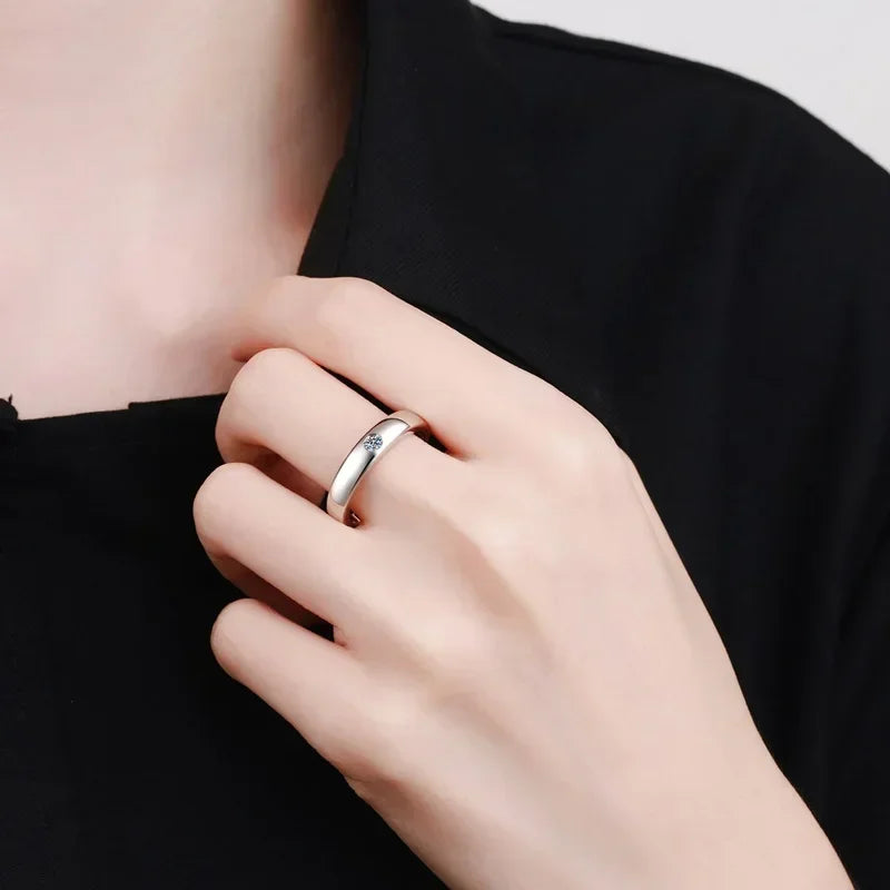 Engagement Rings PT950 Platinum Women Wedding Band Daughter 0.1Carat Moissanite Diamond Birthday Gift Girlfriend Valentine's Day
