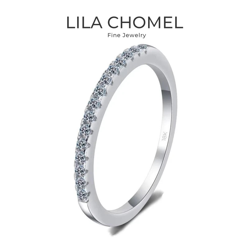 Women 18K White Gold Rings Girl Engagement 0.15CT Moissanite Diamond Daughter Birthday Gift PT950 Platinum Valentine's Day Party