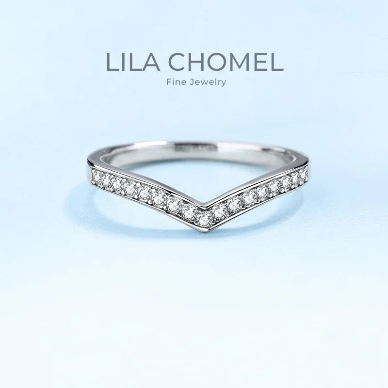 WOMEN Engagement Rings 18K White Gold Lady Wedding Band Moissanite Diamond 0.14CT Girl Valentine's Day Daughter Adult's Day Gift