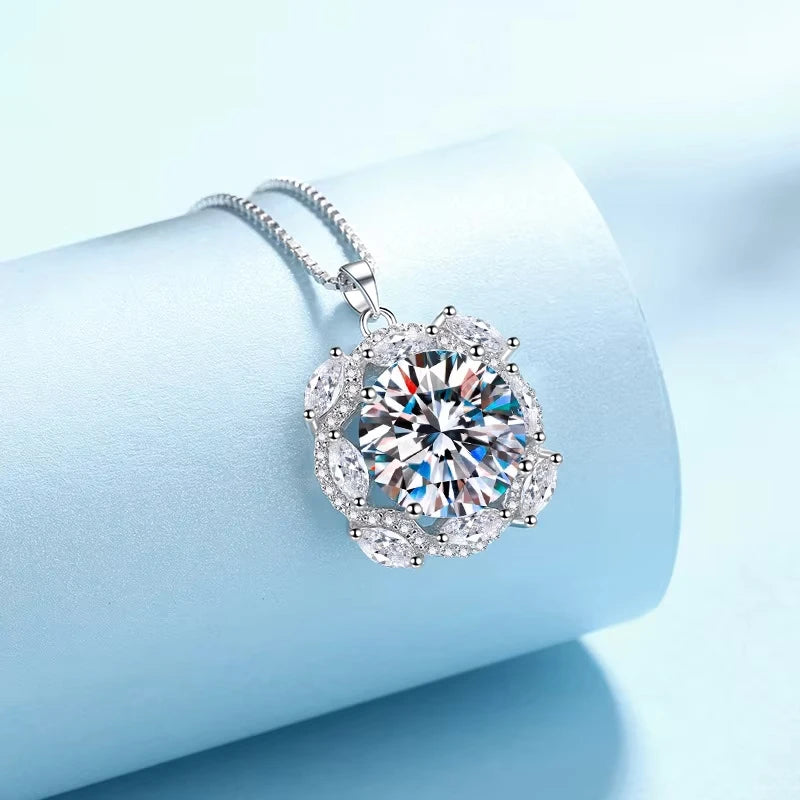 Girlfriend Birthday Gift PT950 Platinum Necklaces Women 10Carat D Color Moissanite Diamond Pendant Daughter Wedding Fine Jewelry