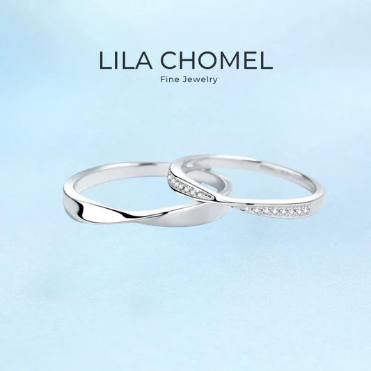 Lover Wedding Band 18K White Gold Men Women Valentine's Day Rings 0.64CT Moissanite Diamond Girl Engagement Boy Birthday Gift