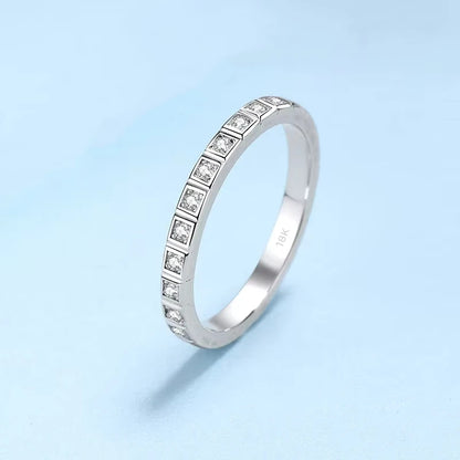 Fine Jewelry 18K White Gold Girl Engagement Rings 0.165ct Moissanite Diamond Birthday Gift Classic Wedding Band for Women Daily