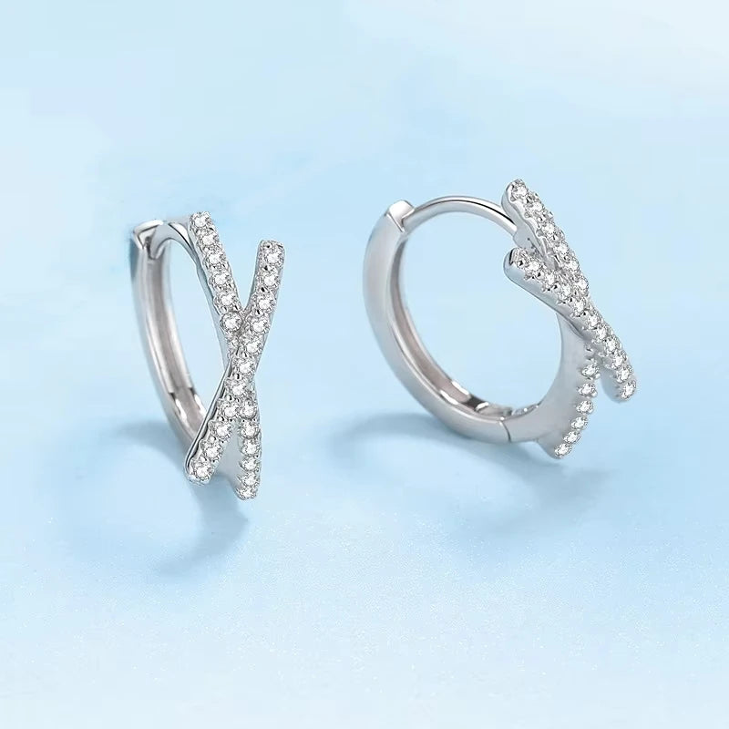 Valentine's Day PT950 Platinum Engagement Hoop Earrings Women Wedding Fine Jewelry 0.28CT Moissanite Diamond Girl Birthday Gift