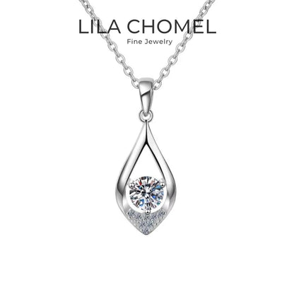 Lover Valentine's Day 18K White Gold Necklaces Women Wedding Moissanite Diamond 0.5CT Pendant PT950 Platinum Girl Birthday Gift