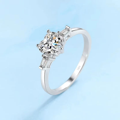 Designer Engagement Rings 18K White Gold Women Wedding Band Ring 1CT VVS1 D Color Moissanite Diamond Girlfriend Valentine's Day