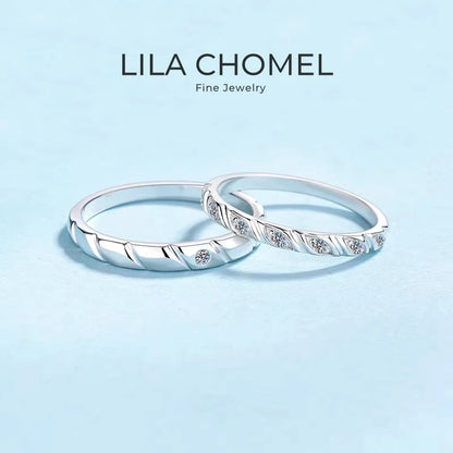 Lovers PT950 Platinum Women Men Wedding Bands Moissanite Diamond 0.12/0.25CT Girl Boy Birthday Gift Daughter Rings Fine Jewelry