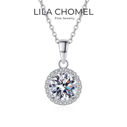 Women Valentine's Day 18K White Gold Wedding Girl Necklaces 1CT Moissanite Diamond Pendant PT950 Platinum Daughter Birthday Gift