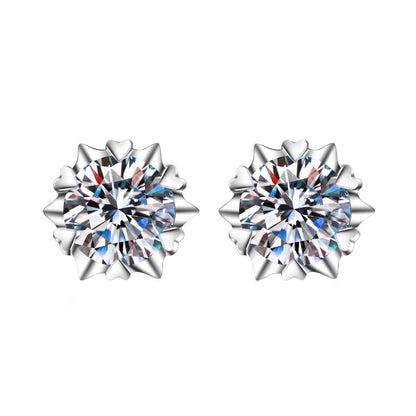 Wife Birthday Gift 18K White Gold Girl Stud Earrings 0.3/0.5/1/1.5/2CT Moissanite Diamond PT950 Platinum Women Valentine's Day