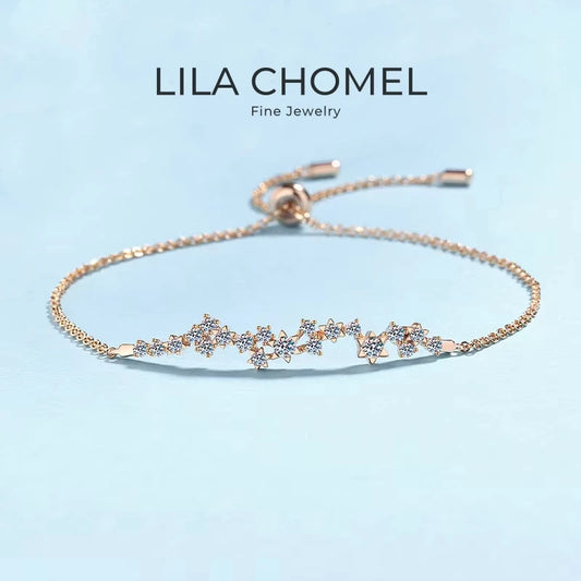 Daughter Birthday Gift 18K Rose Gold Bracelets for Women Wedding Moissanite Diamond 0.585CT Girlfriend Fine Jewelry Wife Present