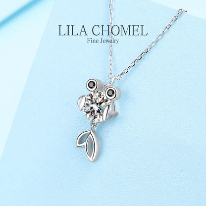 Luxury Platinum Pt950 cute fish Pendant for Women designer Moissanite Diamond Necklace birthday party Fine Jewelry girls Gift