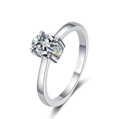 New Style Female PT950 Platinum Wedding Band for Women VVS1 D Color 1CT Pigeon Egg Shape Moissanite Diamond Luxury Fitting Party