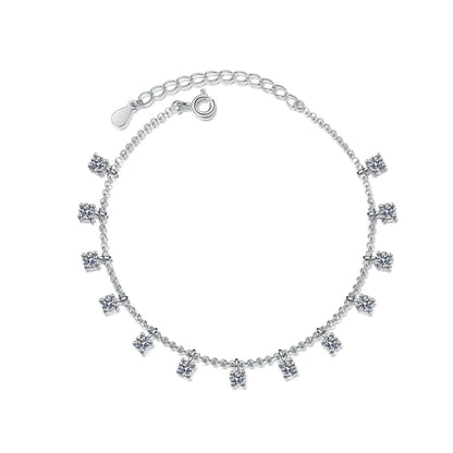 Daughter Birthday Gift 18K White Gold Bracelets 1.3/3.9CT Moissanite Diamond Women Wedding PT950 Platinum Girl Valentine's Day