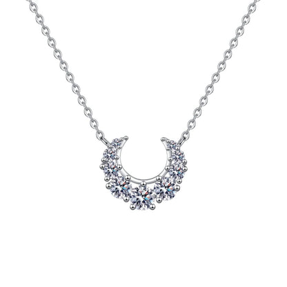 Lady Birthday Gift 18K White Gold Women Wedding Necklaces 0.66CT Moissanite Diamond Daughter PT950 Platinum Girl Valentine's Day
