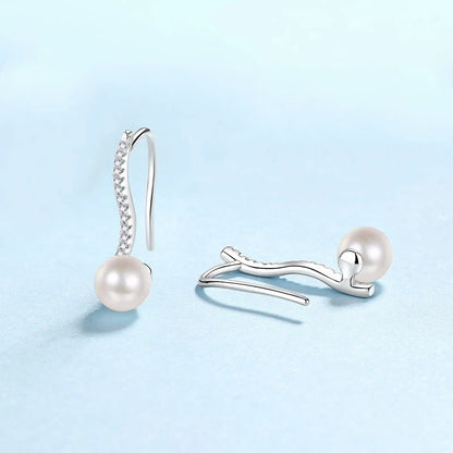 Brincos de diamante moissanite 0,14ct para presente de aniversário de filha, dia dos namorados, joia de casamento de pérolas de platina PT950
