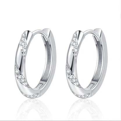 Brincos de argola de casamento em ouro branco 18K para o Dia dos Namorados, para meninas, 0,348 ct, moissanita, diamante, PT950, presente de aniversário em platina