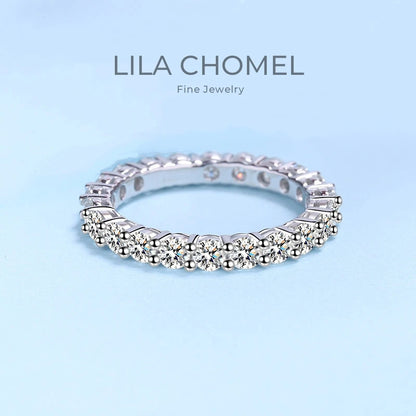 Designer Jewelry New Style 18K White Gold VVS1 D Color Moissanite Full Circle Diamond Classic Popular Rings for Wedding Women