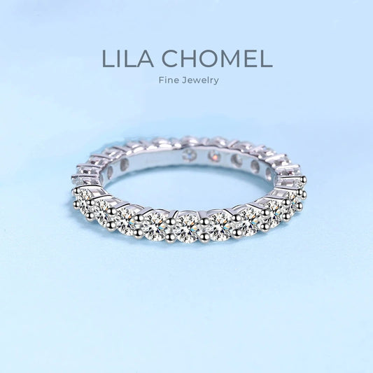 Designer Jewelry New Style 18K White Gold VVS1 D Color Moissanite Full Circle Diamond Classic Popular Rings for Wedding Women
